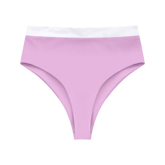 High-waist bikini bottoms, supportive bikini bottoms, tummy control bikini purple colour swimwear for sports