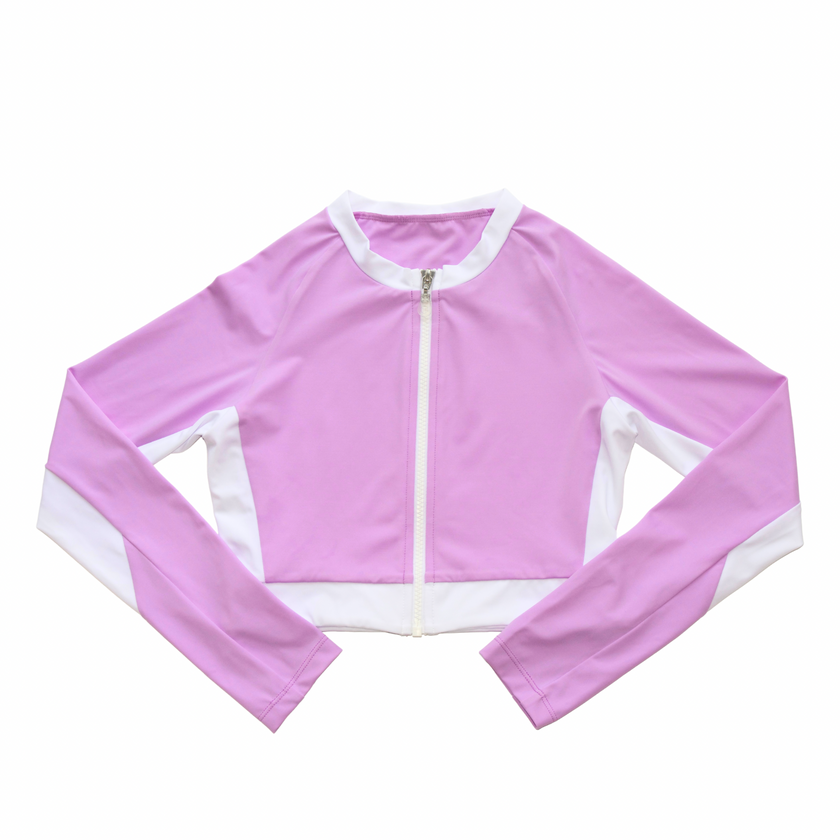 Milena Long Sleeve Cropped Rashguard - Candy