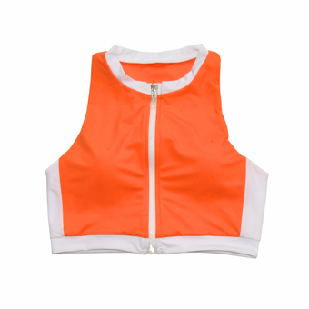 Celine Cropped Short Sleeve Rashguard - Tangerine