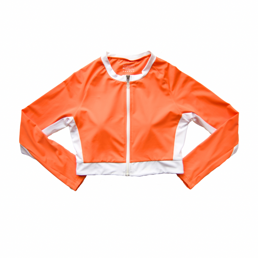 Milena Long Sleeve Cropped Rashguard - Tangerine